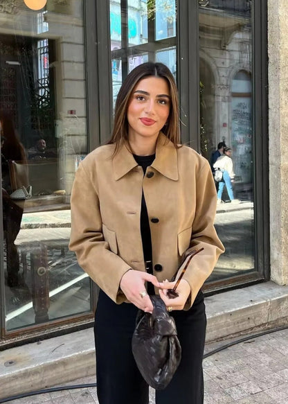 Manteau en cuir femme Élégant et intemporel