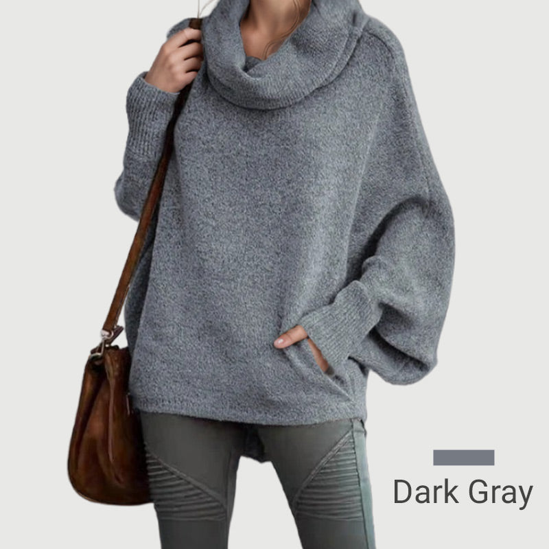 Pull douillet coupe chauve-souris avec poches