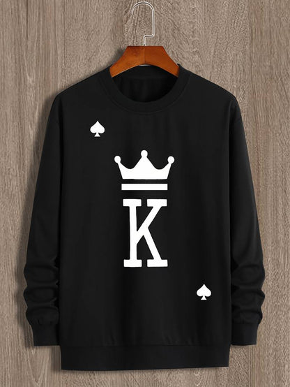 Pull-over homme motif «King» tendance