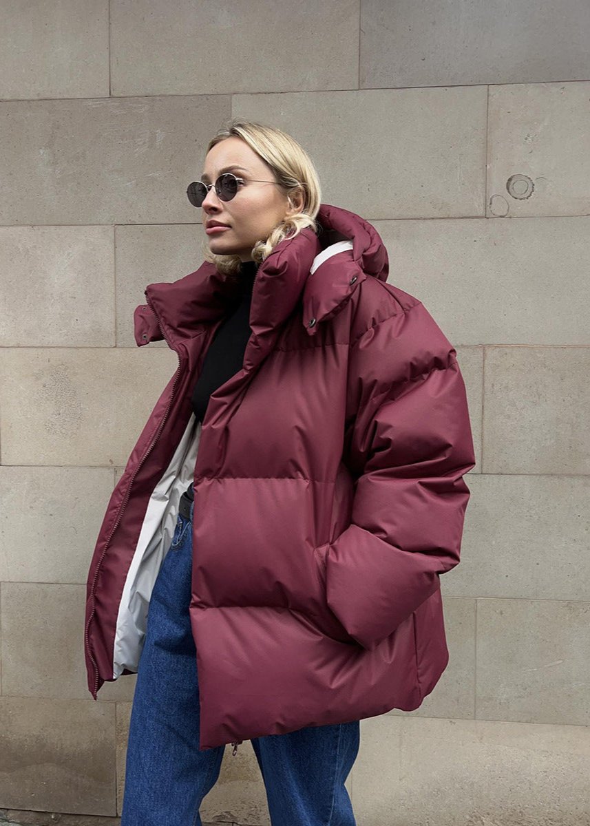 Doudoune matelassée bordeaux femme