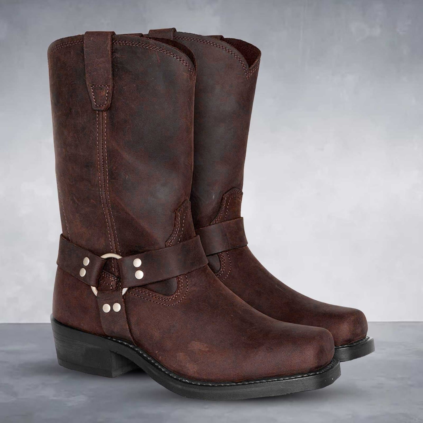 Bottes de cowboy en cuir style western mi-hautes