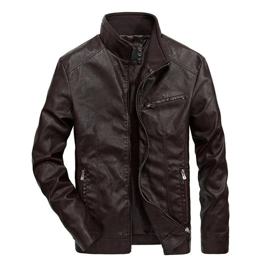 Herren Lederjacke Reißverschluss Frühjahr Modell - IdealeKleiden
