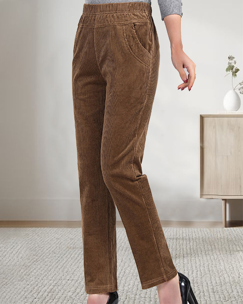 Pantalon femme confortable Uni Coupe décontractée