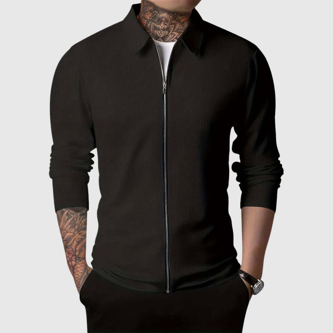 Veste gaufrée chaude zippée pour homme