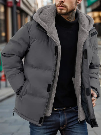 Doudoune Homme Capuche Chaude Polaire Extérieur