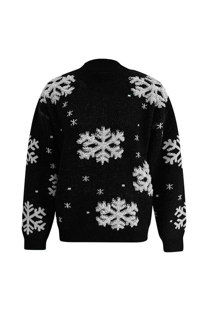 Pull de Noël Col roulé Festif Tricot