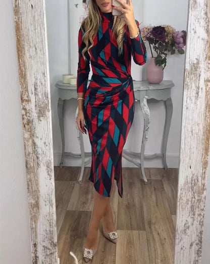 Élégante robe à losanges pour femme