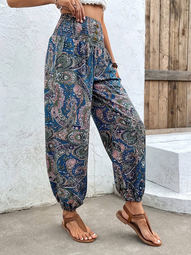 Pantalon féminin coloré à imprimé tendance