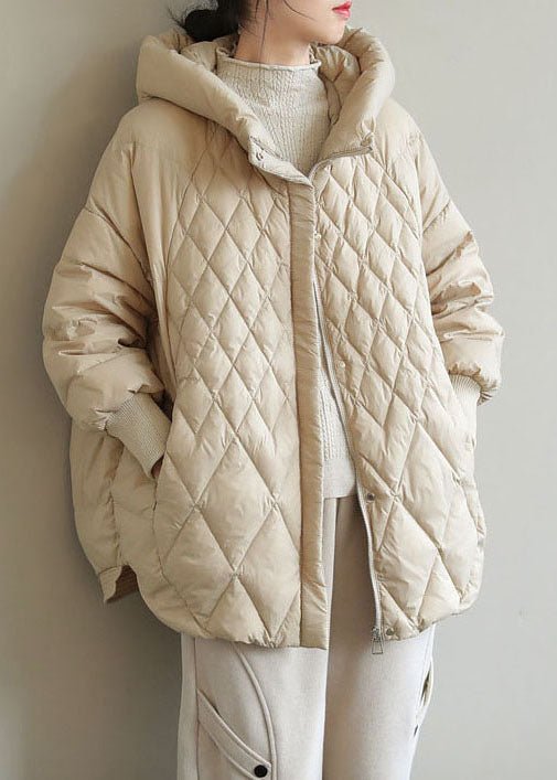 Frauen Winterjacke Kapuze Reißverschluss Warm - IdealeKleiden