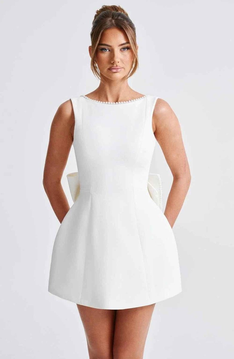 Kleines Cocktailkleid Rückenausschnitt Schleife Elegant - IdealeKleiden