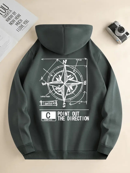 Herren Pullover Kapuze Sportlich Druck - IdealeKleiden