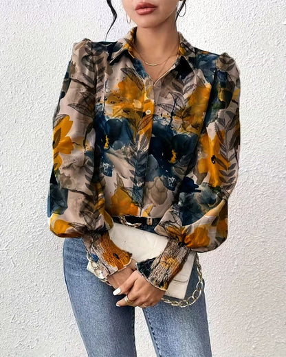 Robe longue stylée pour femme, manches longues, smockée