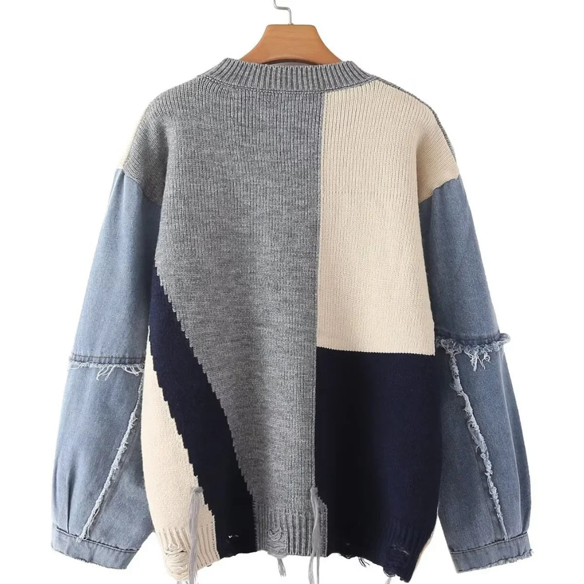 Bunte Damenpullover Patchwork Style - IdealeKleiden