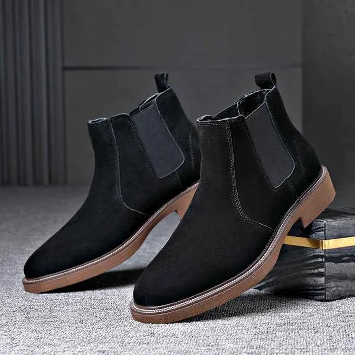 Boots Chelsea Homme Noir Tige en Cuir