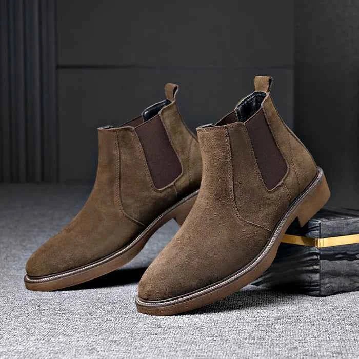 Herren Chelsea Stiefel Schwarz Lederschaft - IdealeKleiden