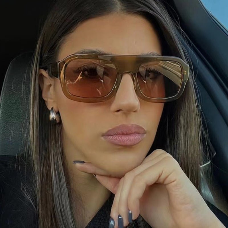 Grandes lunettes de soleil pour femmes, tendance, avec verres dégradés