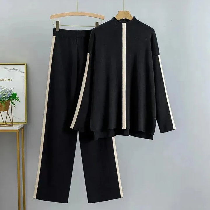 Ensemble tailleur-pantalon bicolore moderne pour femme