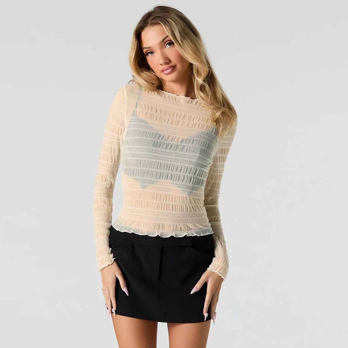 Top manches longues Chloé pour femme avec volants
