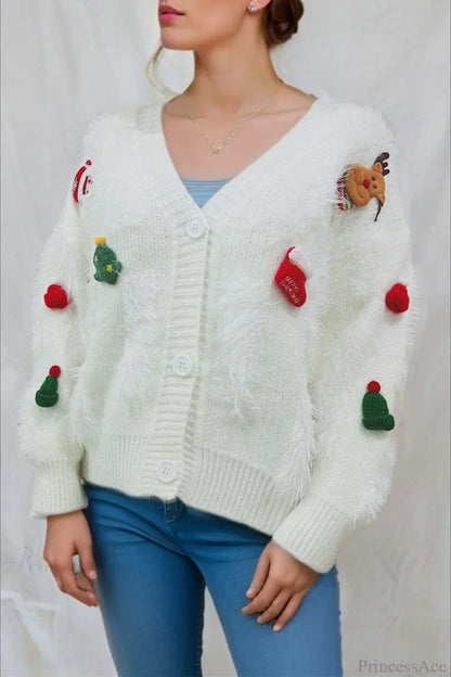 Pull de Noël en polaire de vison effet 3D