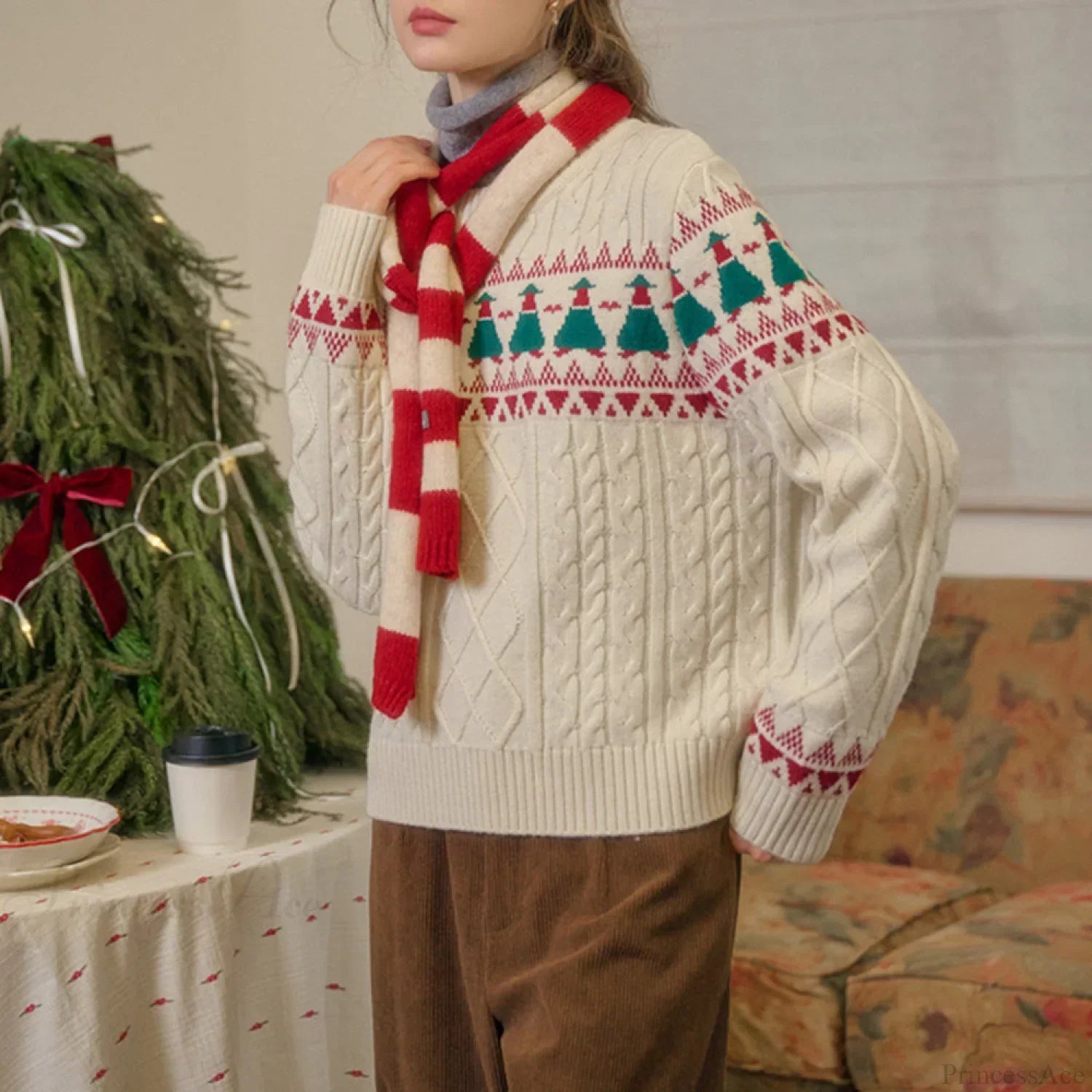 Weihnachtspullover Vintage Fair Isle Design - IdealeKleiden