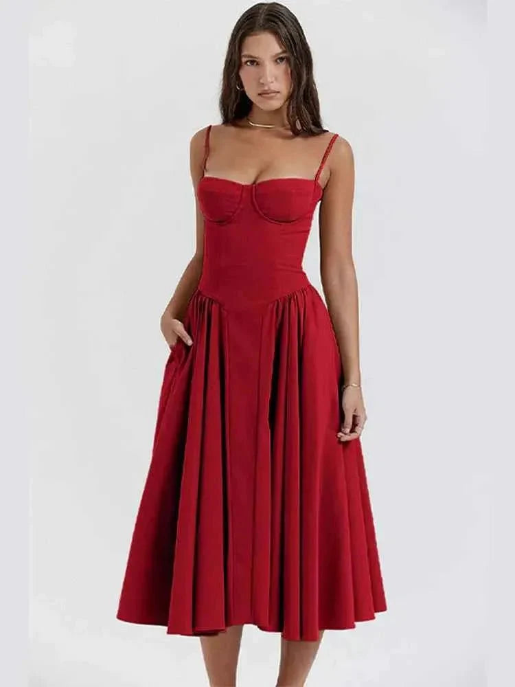 Élégante robe midi avec corsage et jupe