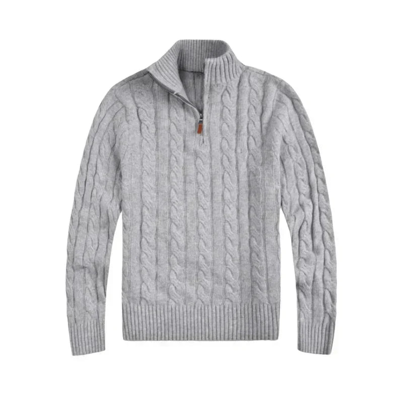 Pull à torsades élégant homme style classique