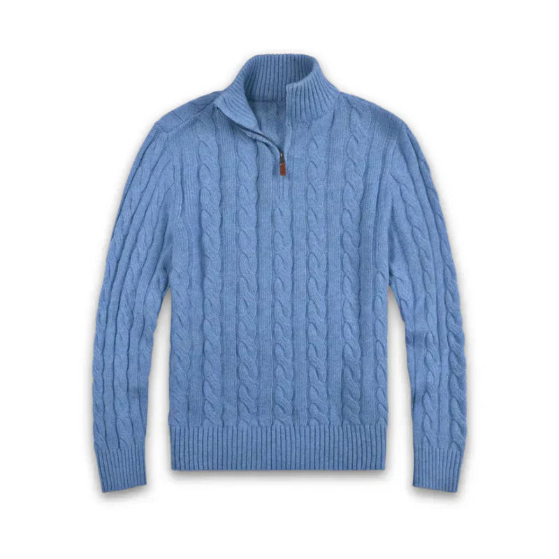 Pull à torsades élégant homme style classique