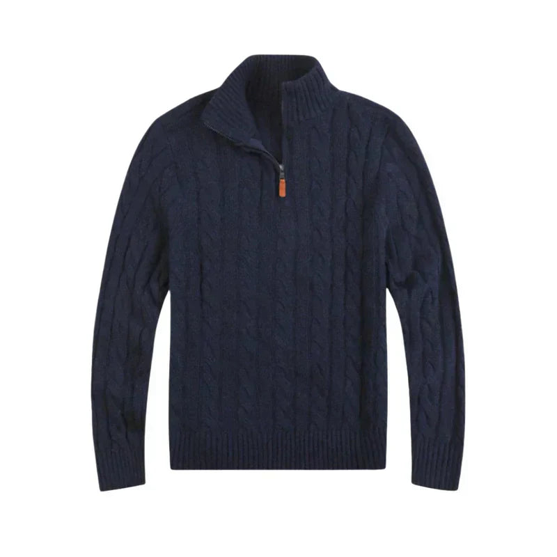 Pull à torsades élégant homme style classique