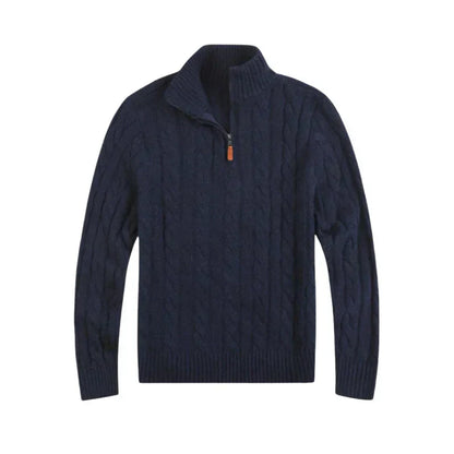 Pull à torsades élégant homme style classique