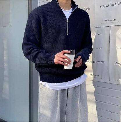 Pull élégant pour homme - Classique - Col zippé