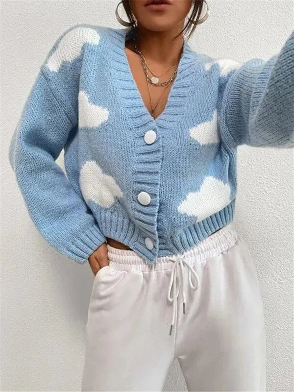 Stilvolle Damenstrickjacke Kurz Pullover - IdealeKleiden