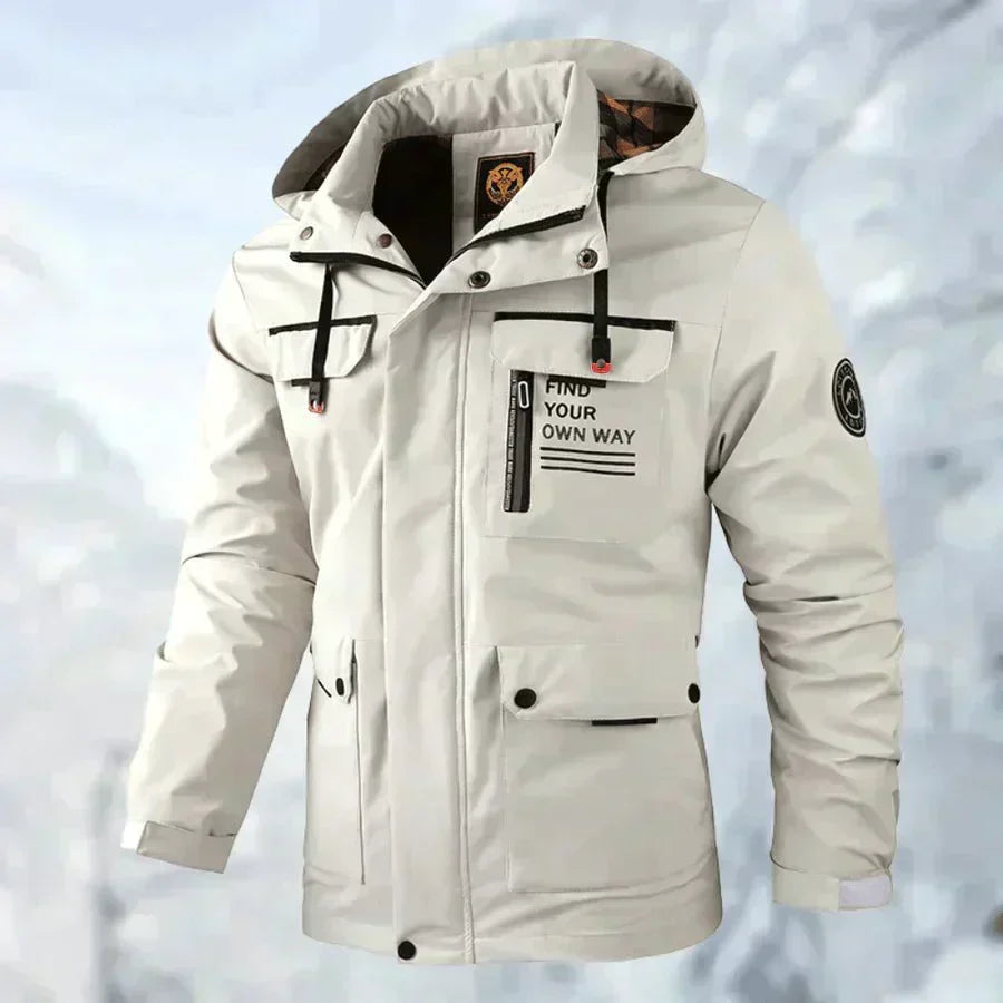 Veste homme imperméable avec capuche amovible