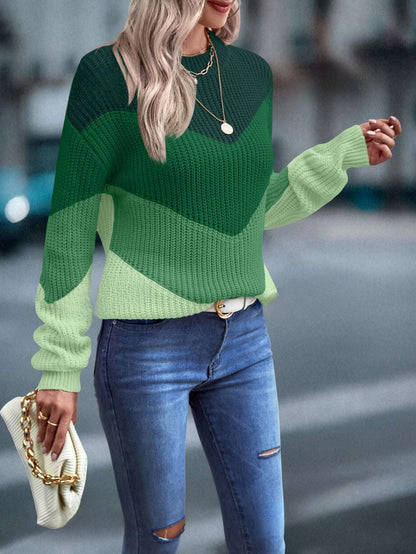 Bunte Damenpullover Rundhals Style - IdealeKleiden