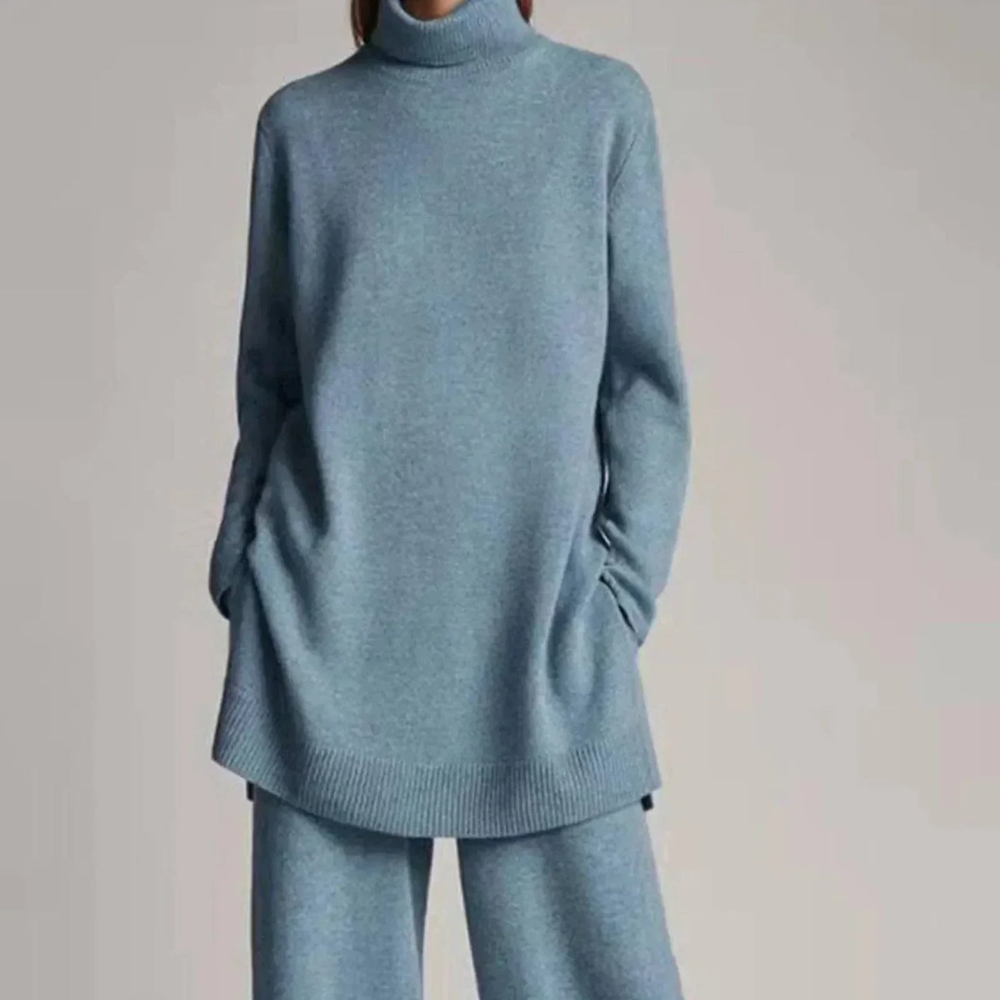 Stylische Pullover mit Rollkragen und weitem Bein - IdealeKleiden
