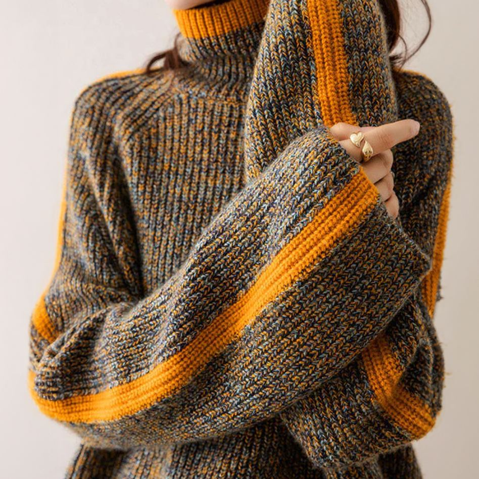 Weicher Damen Pullover Hochkragen Bequem - IdealeKleiden