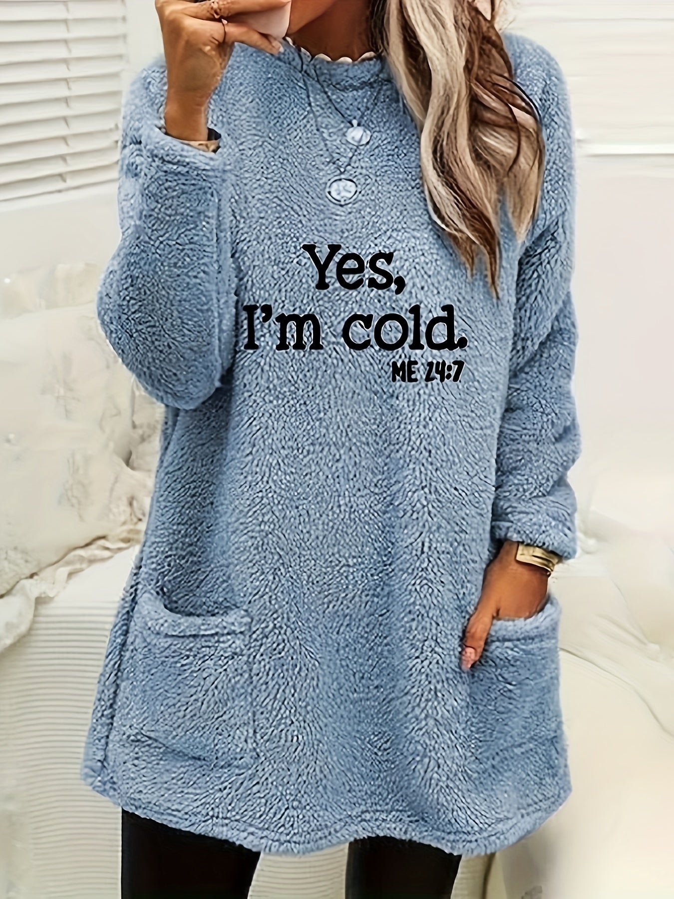Sweat-shirt douillet en polaire au design sympa