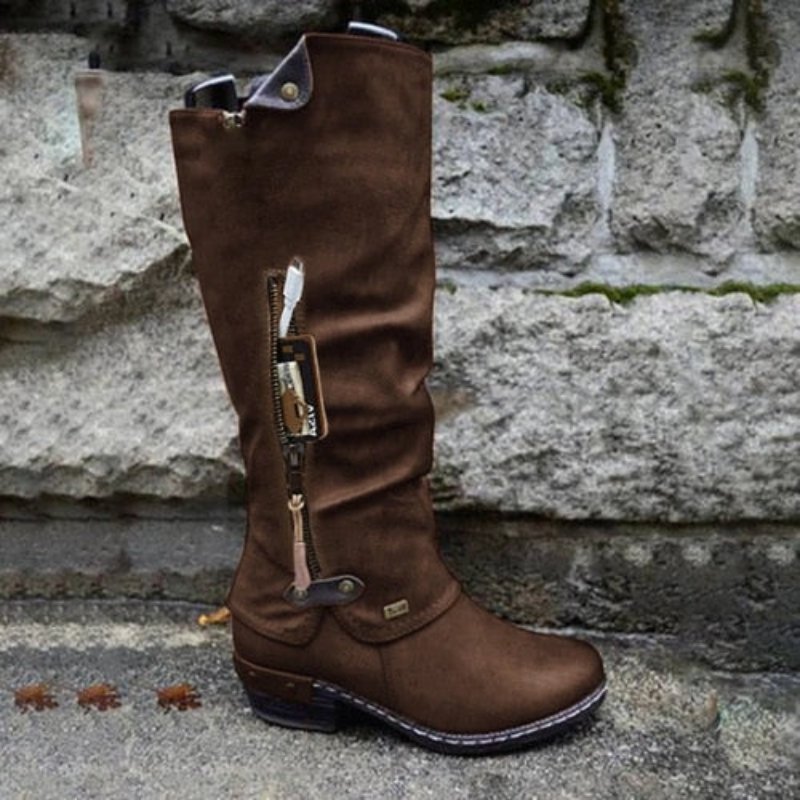 Bottes pratiques femme confortables avec sac de voyage