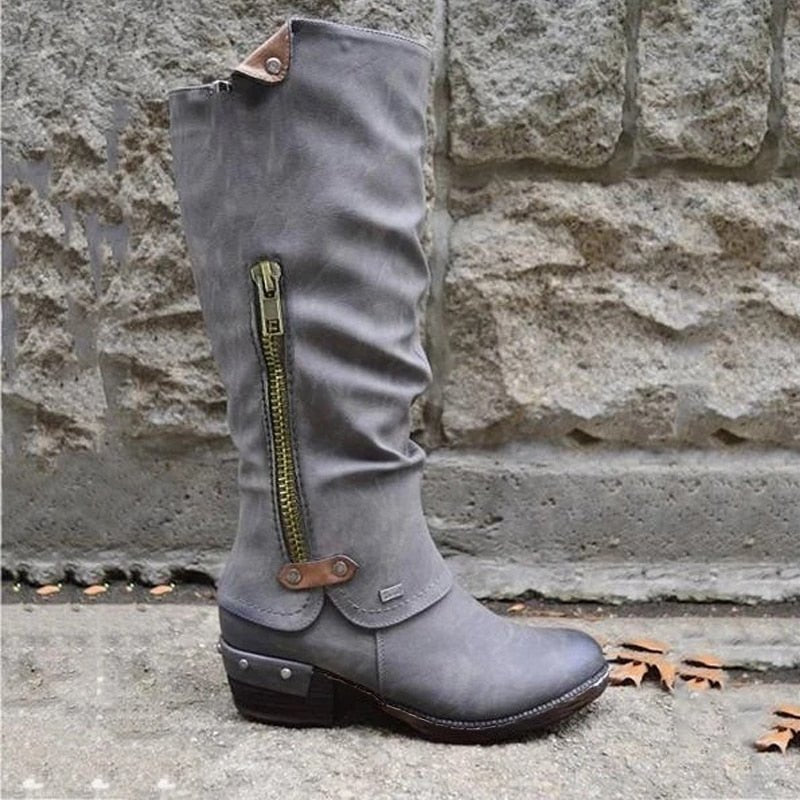 Bottes pratiques femme confortables avec sac de voyage