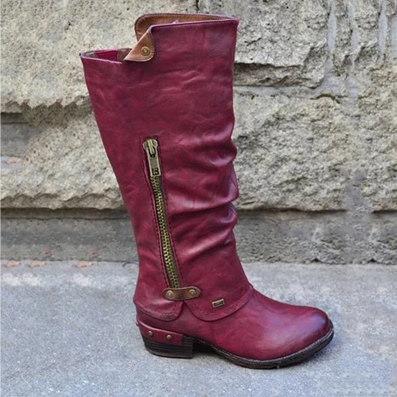 Bottes pratiques femme confortables avec sac de voyage