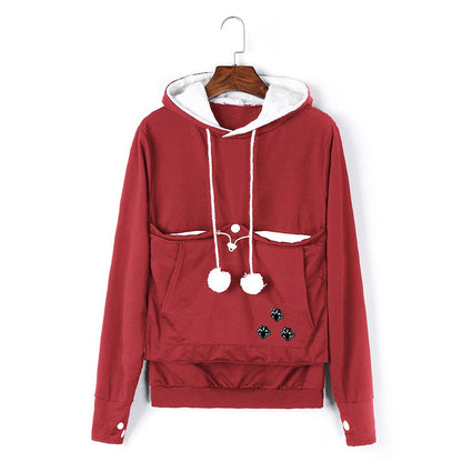 Sweat à capuche pour chat confortable avec poche