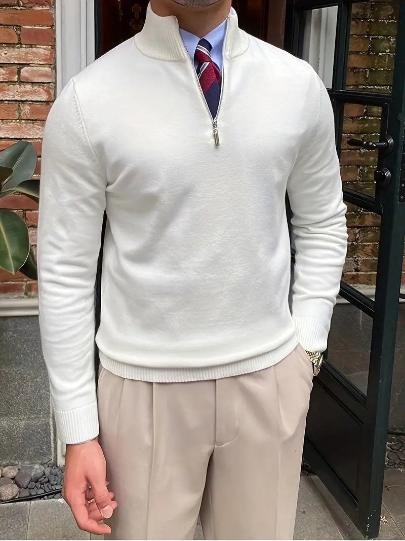 Pull homme confortable avec demi-zip moderne