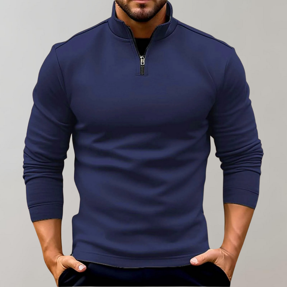 Pull confortable à fermeture éclair pour homme