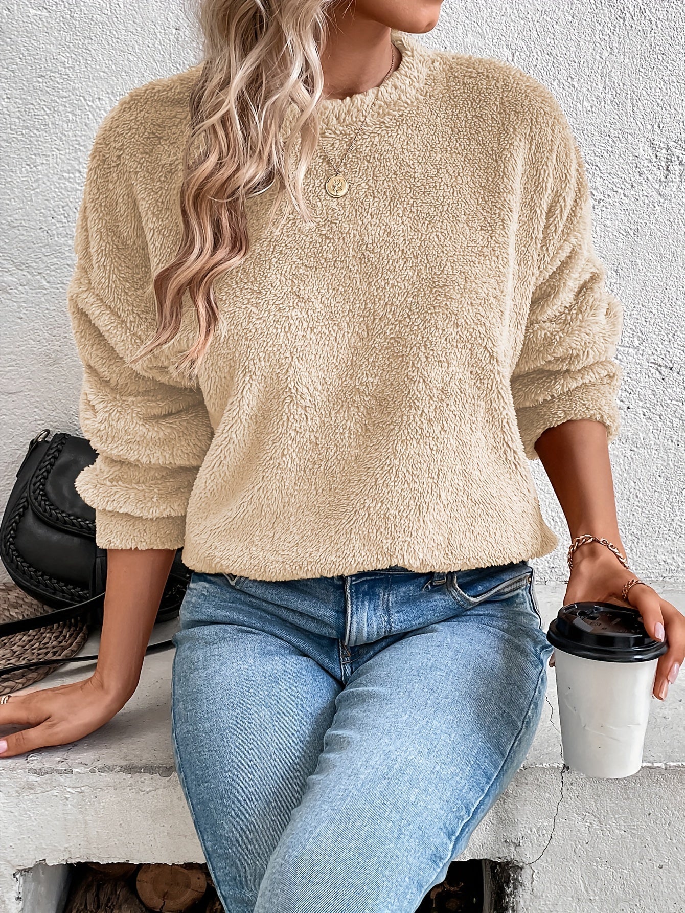 Sweat-shirt douillet en peluche Ours en Teddy confortable