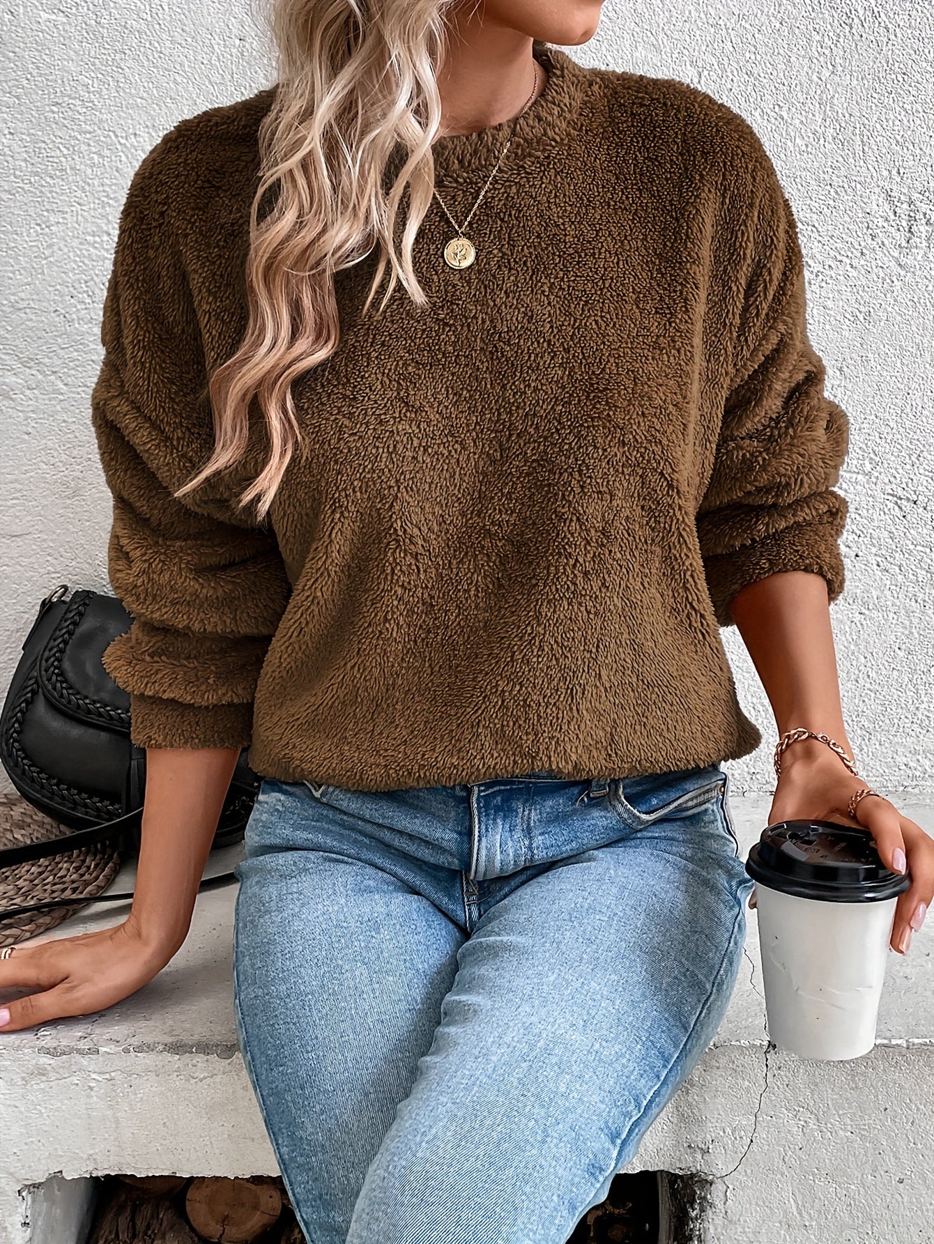 Sweat-shirt douillet en peluche Ours en Teddy confortable
