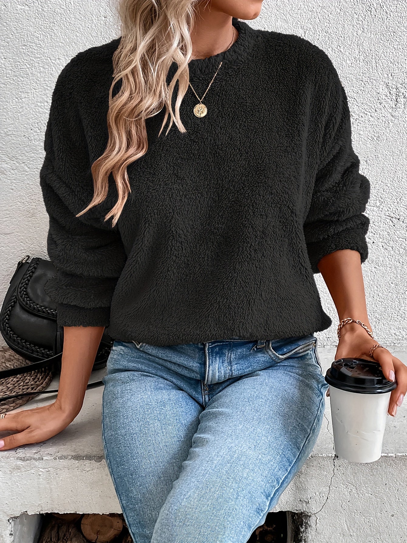 Sweat-shirt douillet en peluche Ours en Teddy confortable