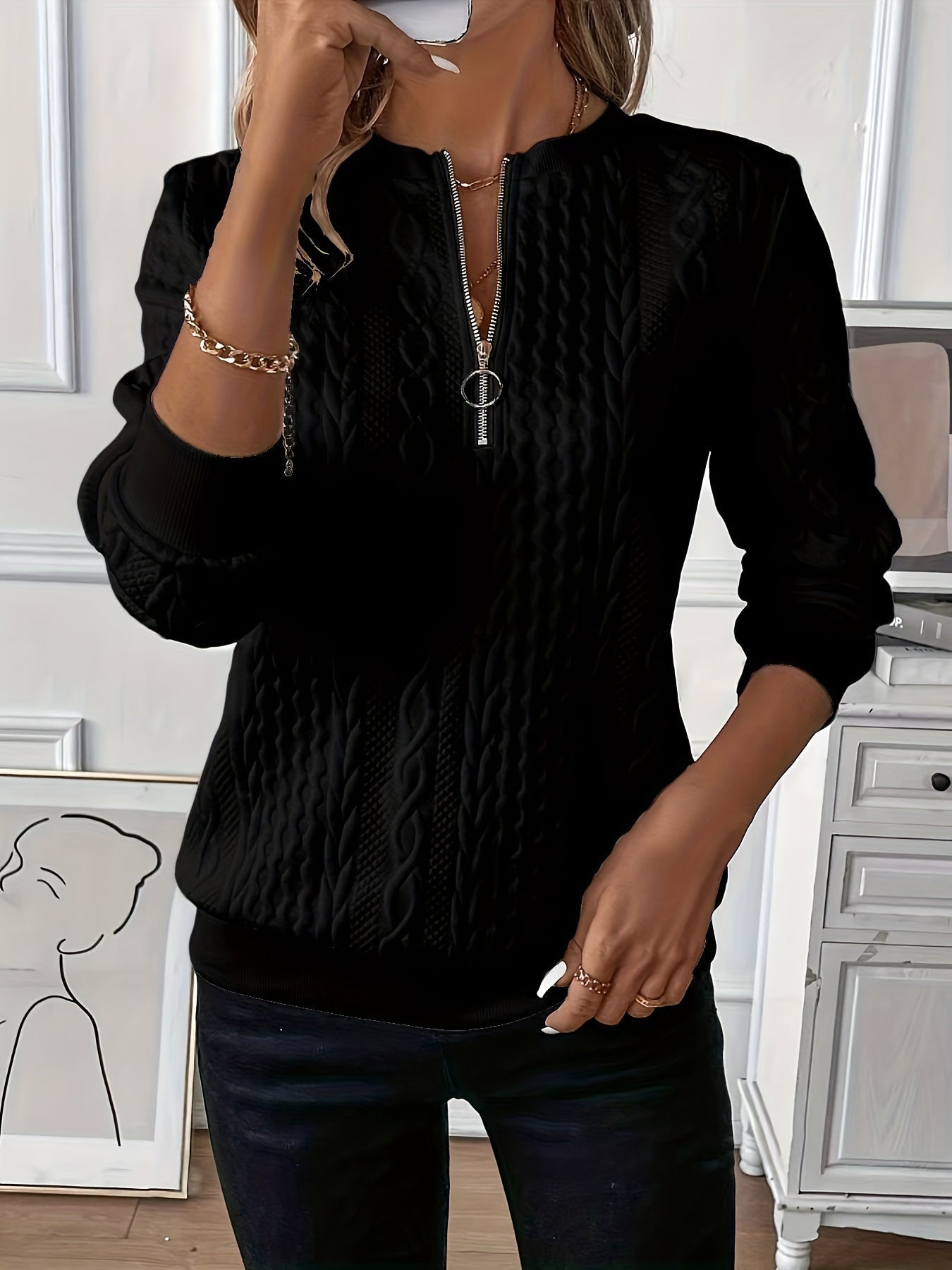 Pull pour femme Confortable Fermeture éclair