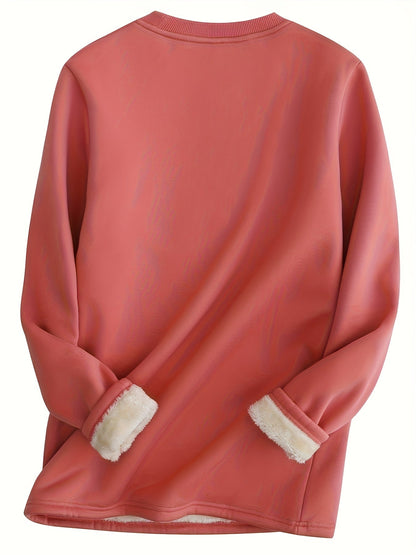Weiches Fleece Sweatshirt Bequem - IdealeKleiden