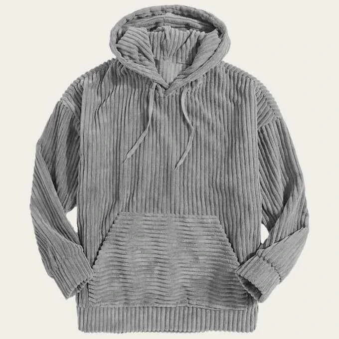 Blouson homme en velours côtelé à capuche