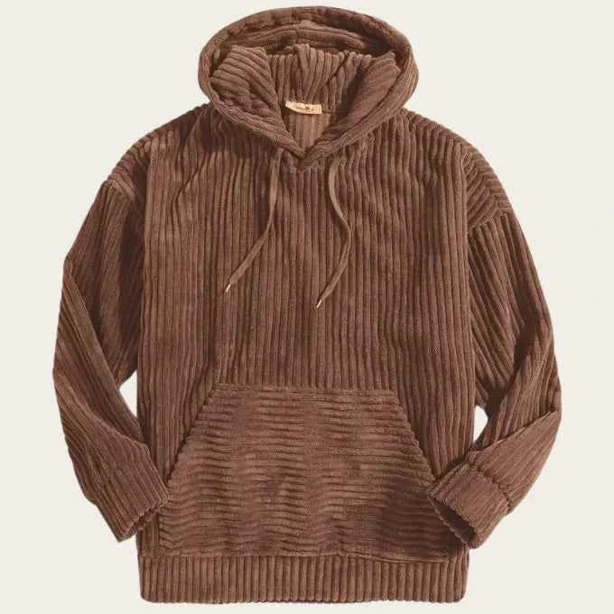 Blouson homme en velours côtelé à capuche
