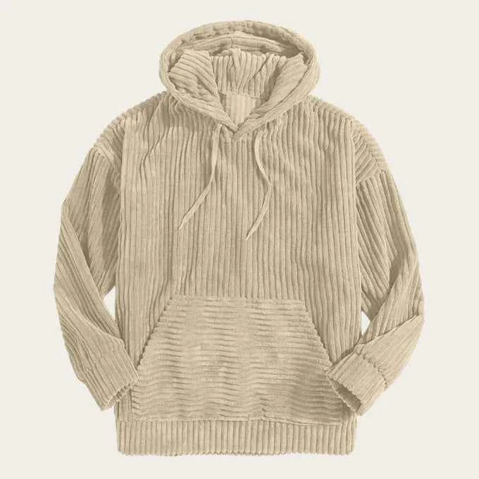 Blouson homme en velours côtelé à capuche